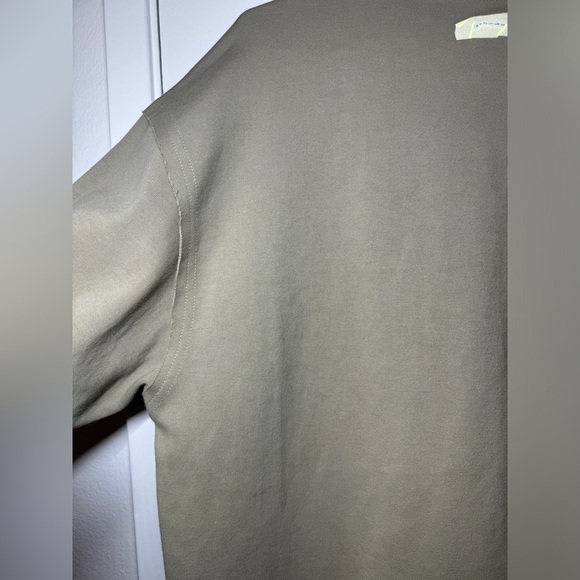 ADER ERROR Tape Logo Spellout Beige Green Pullover Sweatshirt Size A1 US Size S - Picture 12 of 15